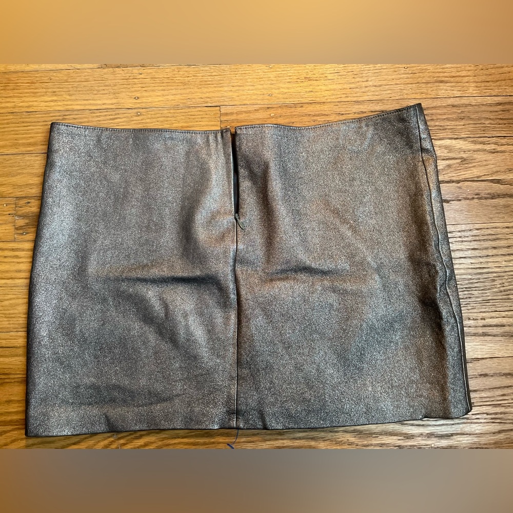 Haute Hippie Zipper Mini skirt. Metallic color. Large.